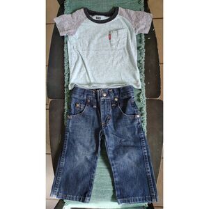 Toddler 2 Peice Set NWOT Wrangler Retro 1T Slim Levi Shirt 24M